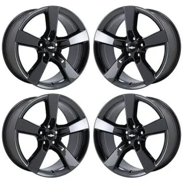 Gloss Black 20" Wheel Skins For 2016-2018 Chevy Camaro LT - 10 Spoke - Set Of 4 By Pacific Rim & Trim