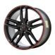 Chevrolet Corvette Wheel Rim Red Stripe Black Satin 5635 (F) Stock Factory OEM Replacement