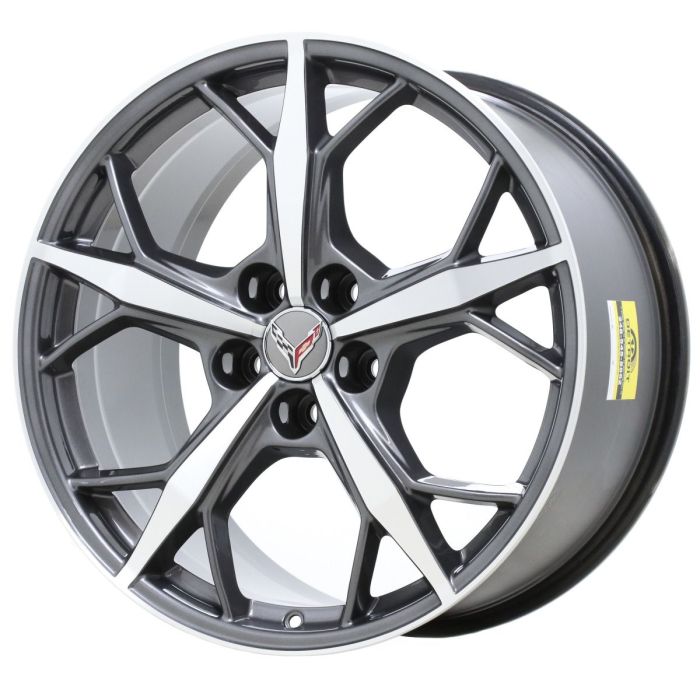 Chevrolet Corvette C8 Wheel Rim Machined Grey 14011 (F) Stock Factory OEM Replacement