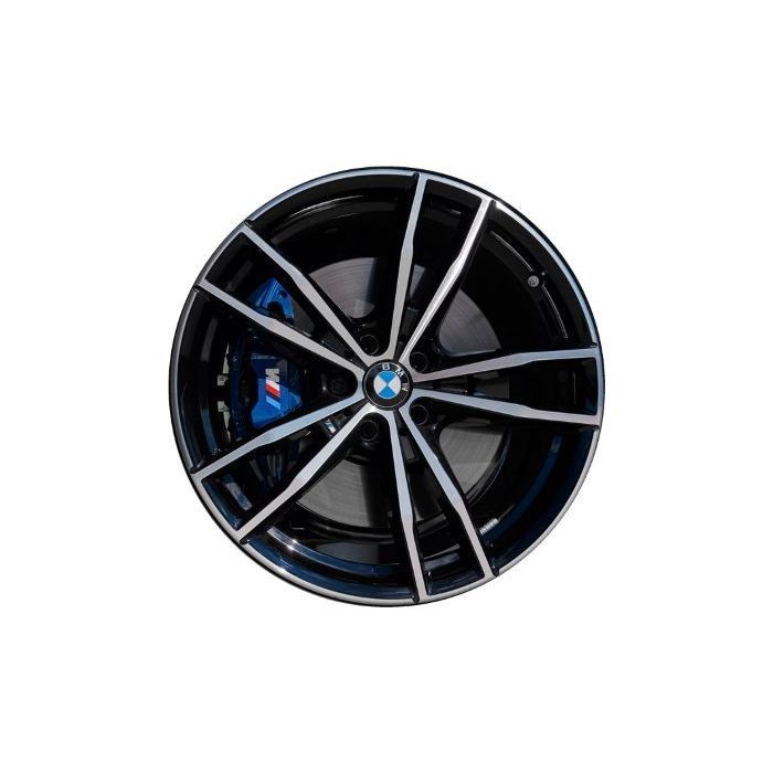 BMW 330i Wheel Rim Machined Black 86496 Stock Factory OEM Replacement