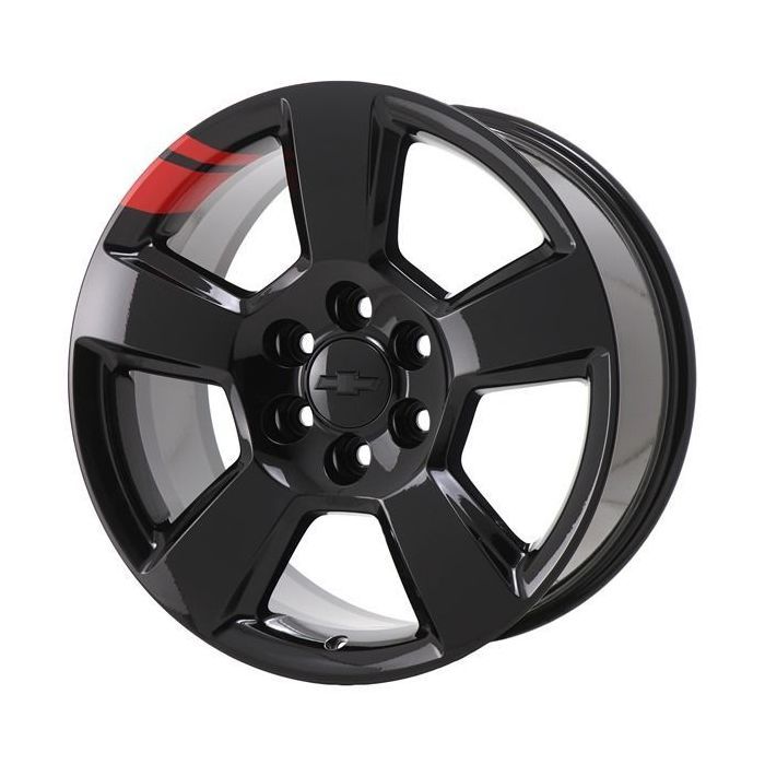 Chevrolet Silverado 1500 Wheel Rim Gloss Black - Red Line 5652 Stock Factory OEM Replacement