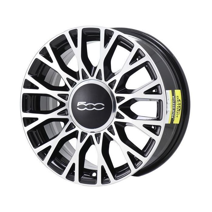 Fiat 500 Wheel Rim Machined Black 61666 Stock Factory OEM Replacement