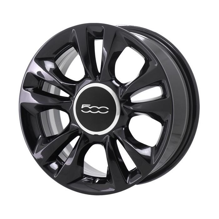 Fiat 500 Wheel Rim Gloss Black 61687 Stock Factory OEM Replacement