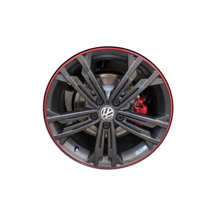Volkswagen Jetta Wheel Rim Grey With Red Lip 70061 Stock Factory OEM Replacement