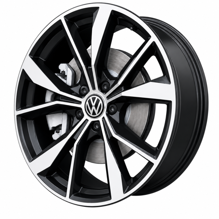 Volkswagen Tiguan Wheel Rim Machined Black 70092 Stock Factory OEM Replacement