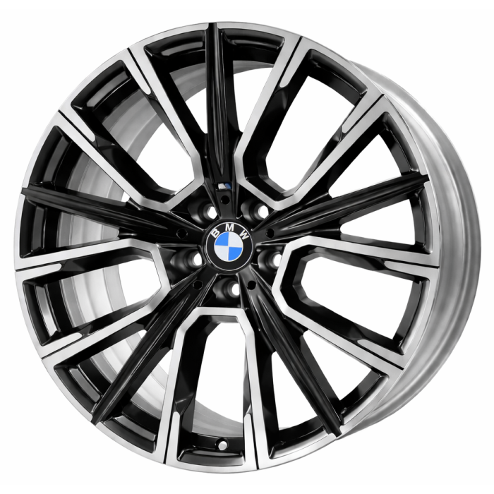 BMW 740i Wheel Rim Machined Black 71445 (F) Stock Factory OEM Replacement
