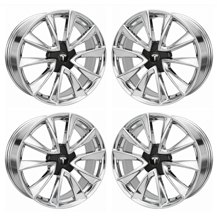 Tesla Model 3 Wheel Rim PVD Bright Chrome ALY95132 Stock Factory OEM Replacement