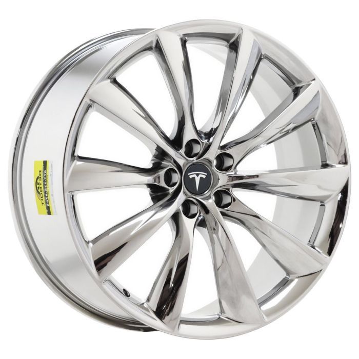 Tesla Model X Wheel Rim PVD Bright Chrome ALY97845 (R) Stock Factory OEM Replacement