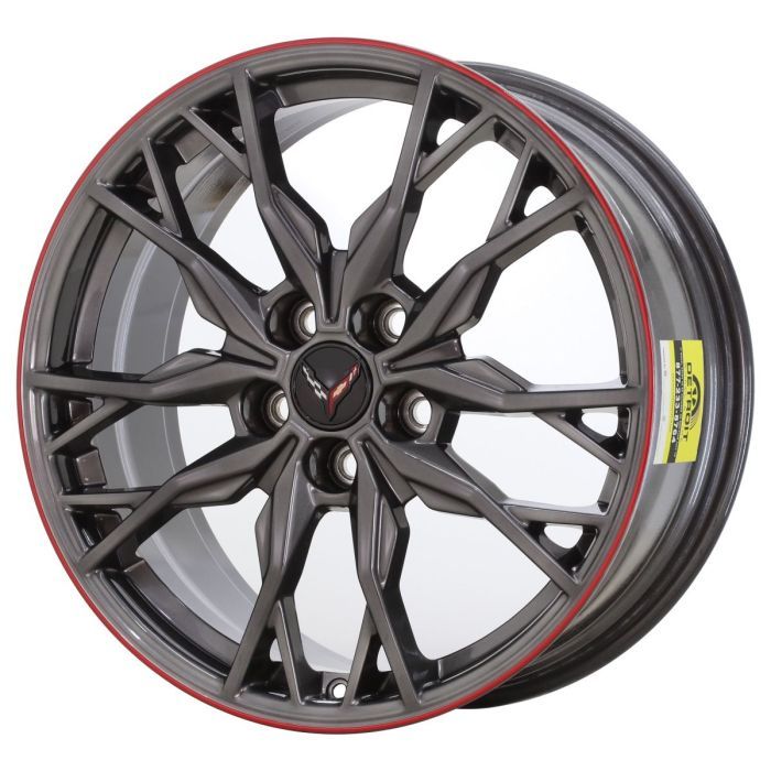Chevrolet Corvette Wheel Rim Red Stripe Grey ALYGZ036 Stock Factory OEM Replacement