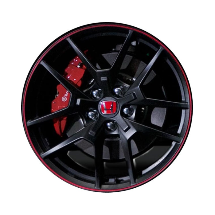 Honda Civic Wheel Rim Red Stripe Satin Black 63692 Stock Factory OEM Replacement