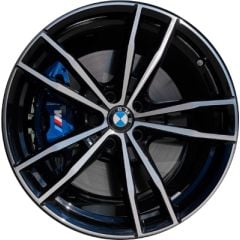 BMW 330i wheel rim MACHINED BLACK 86496 stock factory oem replacement