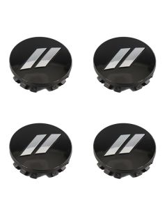 Mopar (Slash) Center Cap (Gloss Black-Chrome-Emblem)