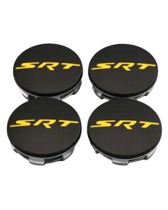 SRT Center Cap (Satin Black-Yellow Jacket-Text)