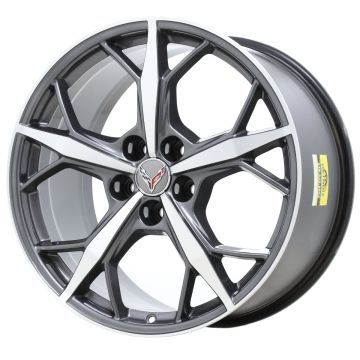 Chevrolet Corvette C8 Wheel Rim Machined Grey 14011 (F) Stock Factory OEM Replacement