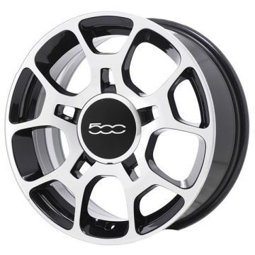 Fiat 500 Wheel Rim Machined Black 61663 Stock Factory OEM Replacement