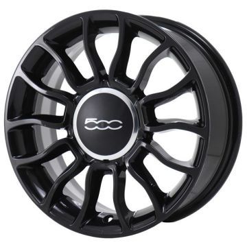 Fiat 500 Wheel Rim Gloss Black 61673 Stock Factory OEM Replacement