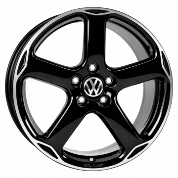 Volkswagen Golf Wheel Rim Machined Lip Black 69858 Stock Factory OEM Replacement