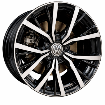 Volkswagen Tiguan Wheel Rim Machined Black 70037 Stock Factory OEM Replacement