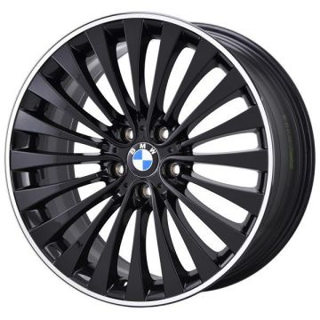 BMW 528i Wheel Rim Machined Lip Black 71528 (F) Stock Factory OEM Replacement