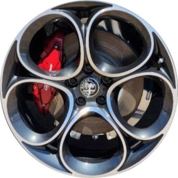 Alfa Romeo Stelvio Wheel Rim Machined Black 58208 Stock Factory OEM Replacement