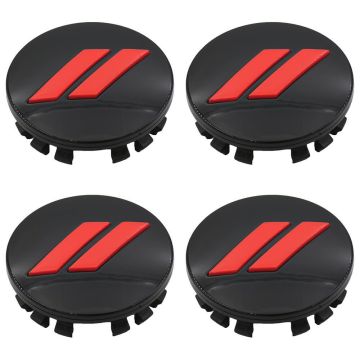 CAP.2526-SLASH (GLOSS BLACK/TOR RED) (SET OF 4)