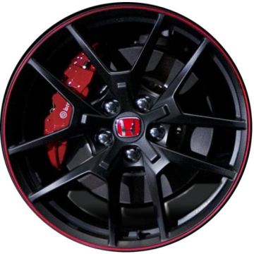 Honda Civic Wheel Rim Red Stripe Satin Black 63692 Stock Factory OEM Replacement