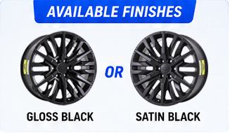 Gloss black and satin black wheel finishes
