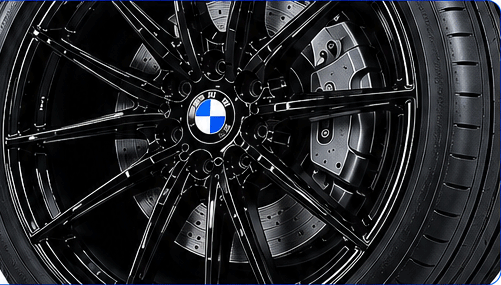 Close-up of gloss black wheel finish